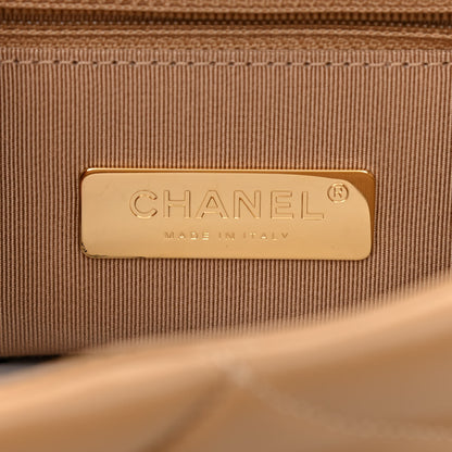 Chanel Lambskin Quilted Large Chanel 19 Flap Dark Beige 5 of 9
