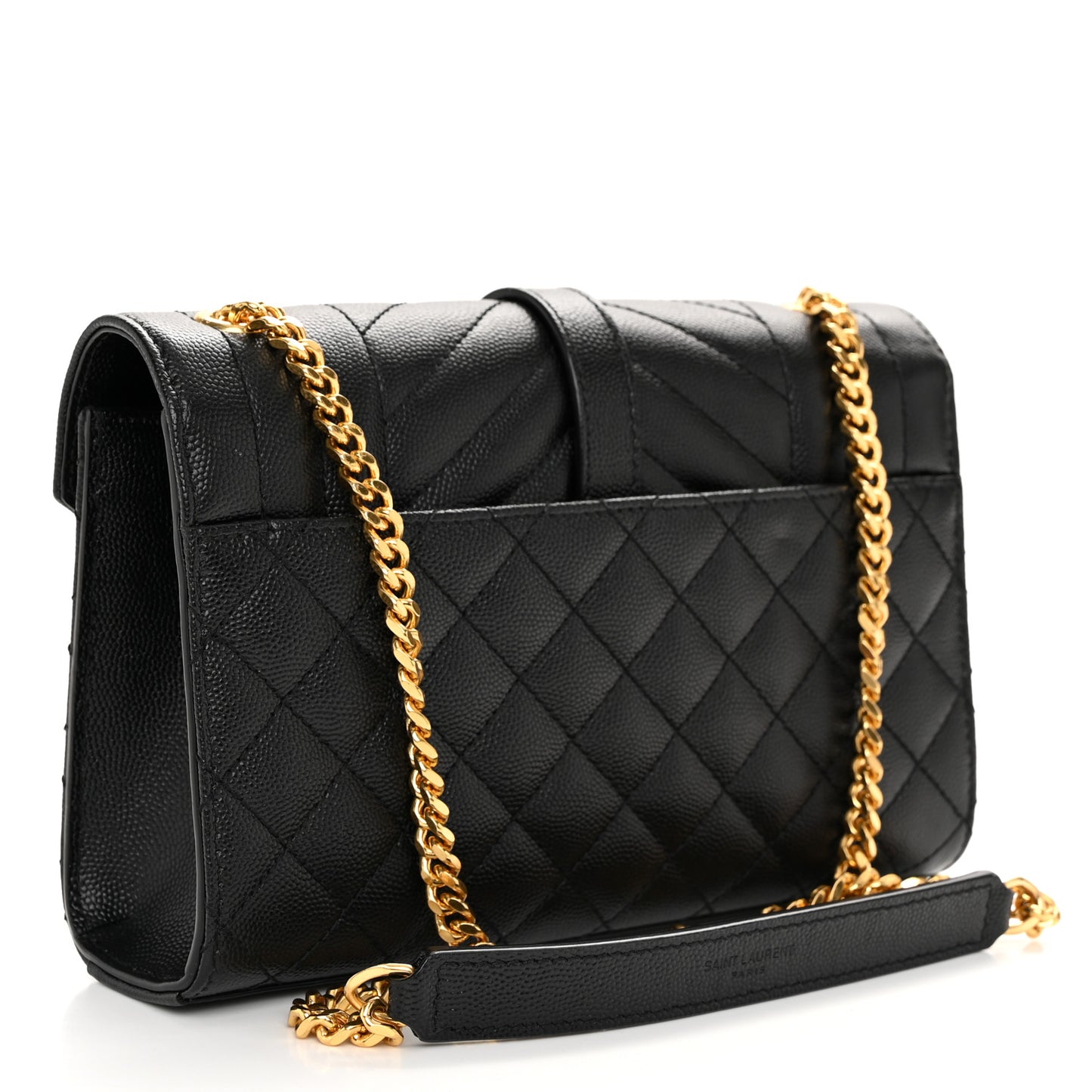 Grain De Poudre Textured Mixed Matelasse Triquilt Small Monogram Satchel Black