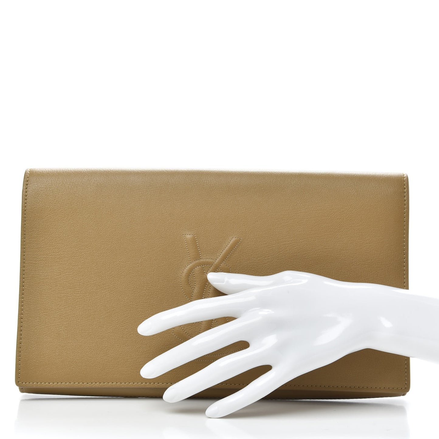 Calfskin Monogram Large Belle De Jour Clutch Beige