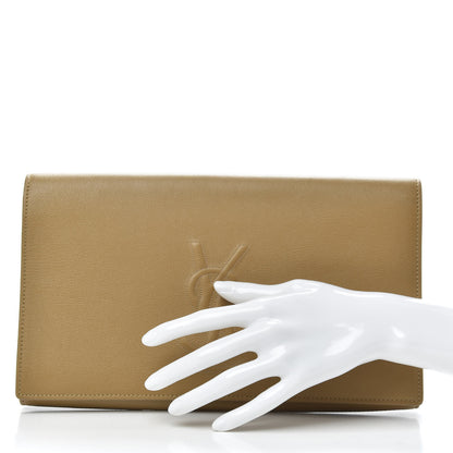Saint Laurent Calfskin Monogram Large Belle De Jour Clutch Beige 2 of 8