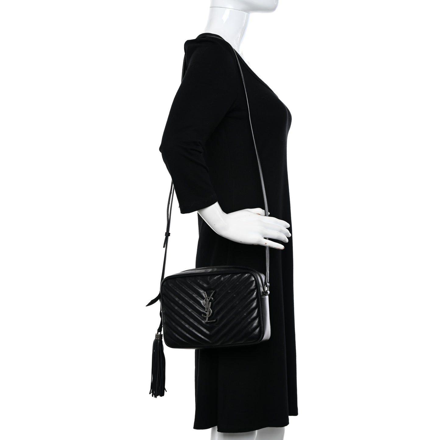 Calfskin Matelasse Monogram Lou Camera Bag Black