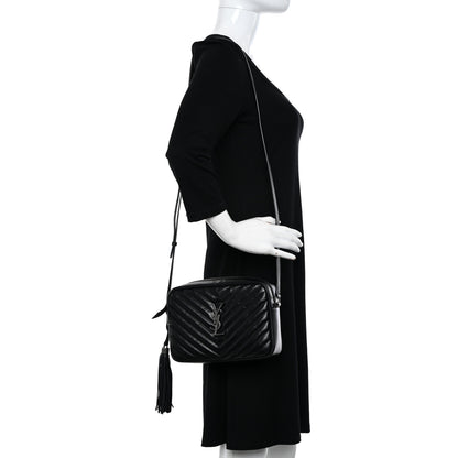 Saint Laurent Calfskin Matelasse Monogram Lou Camera Bag Black 2 of 10