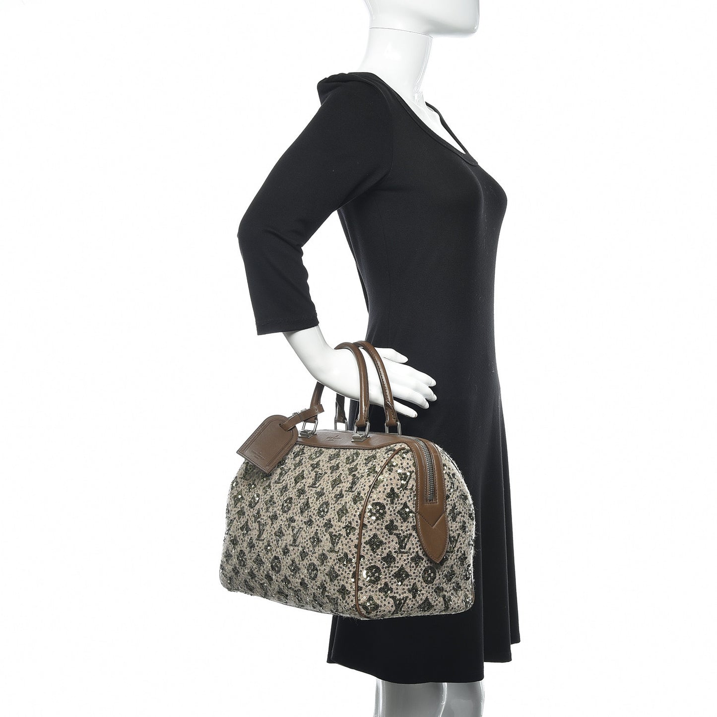 Sequin Monogram Sunshine Express Speedy Kaki