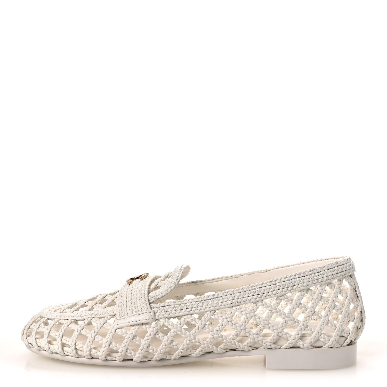 Chanel Braided Lambskin Mule Sandals 38.5 White 1 of 10