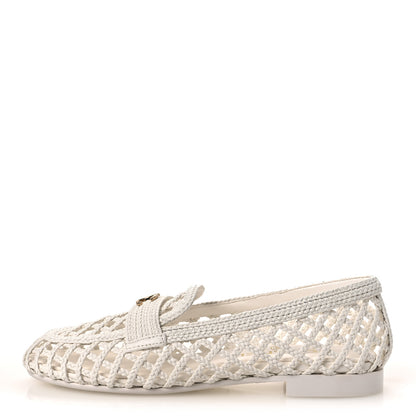 Chanel Braided Lambskin Mule Sandals 38.5 White 1 of 10