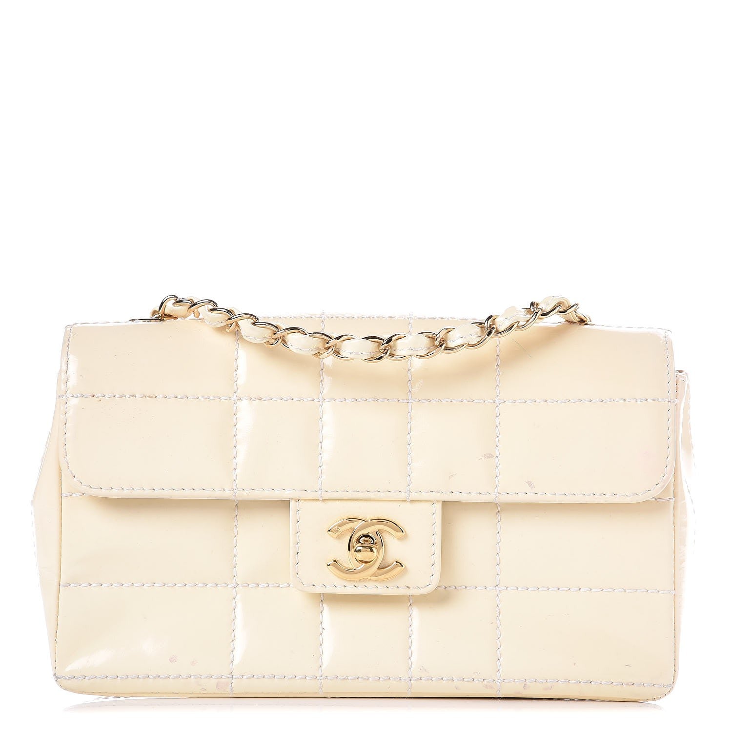 Chanel Patent Small Chocolate Bar Flap White 1 of 23
