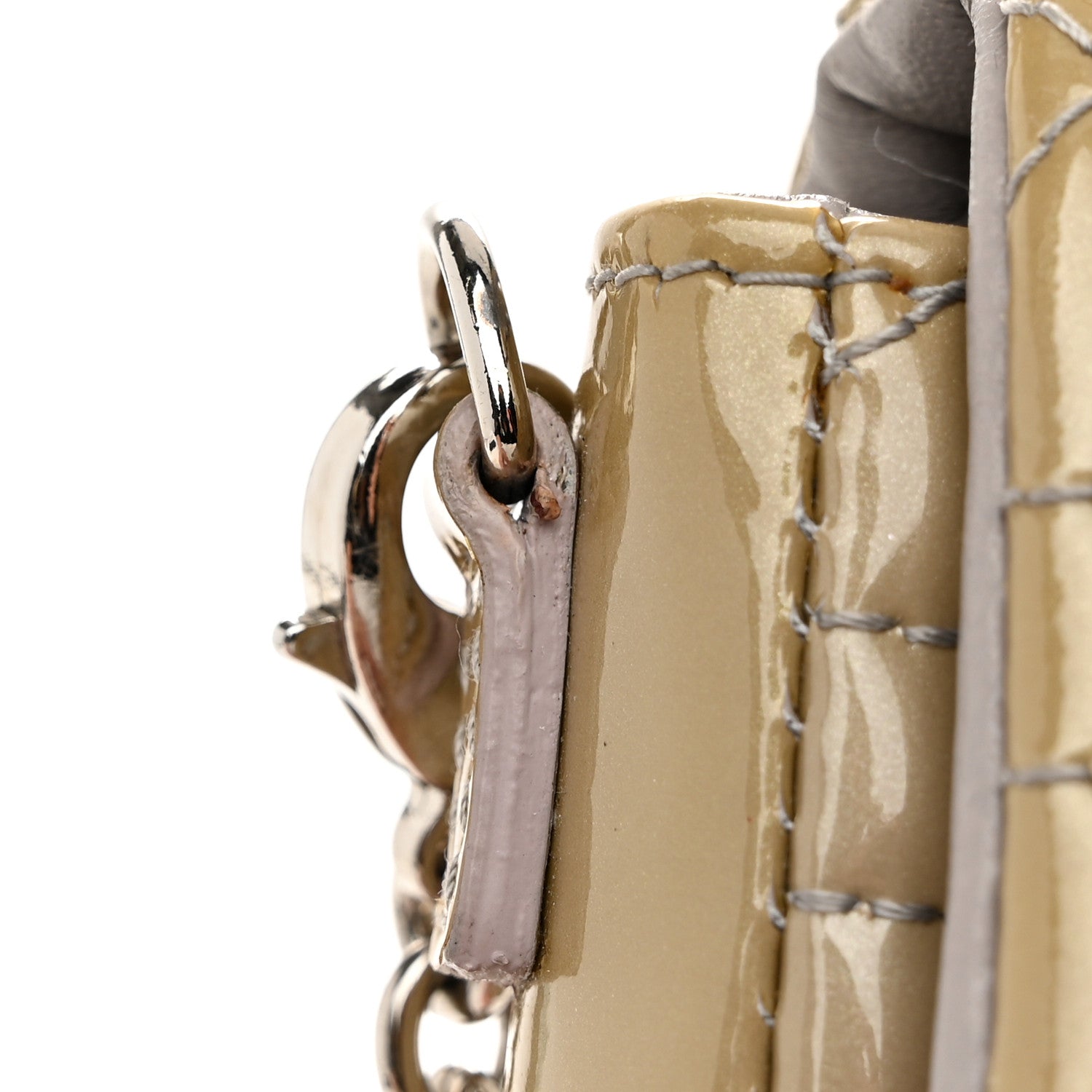 Christian Dior Patent Cannage New Lock Pouch Beige 12 of 12