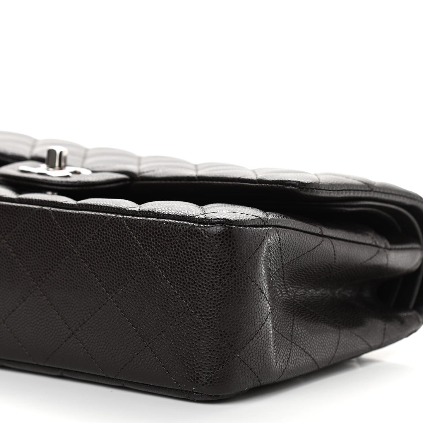 Caviar Quilted Medium Double Flap Black