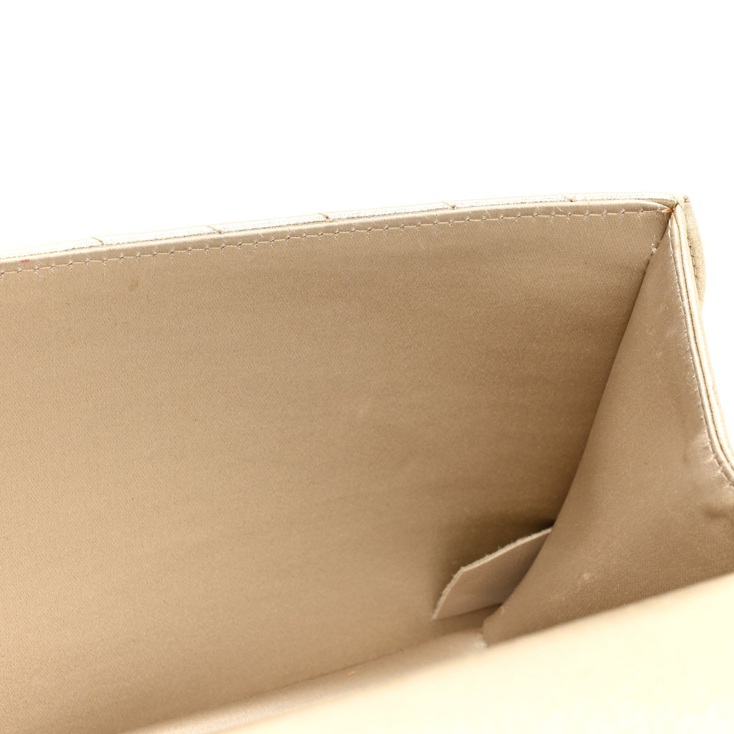 Chevron Quilted CC Clutch Gold