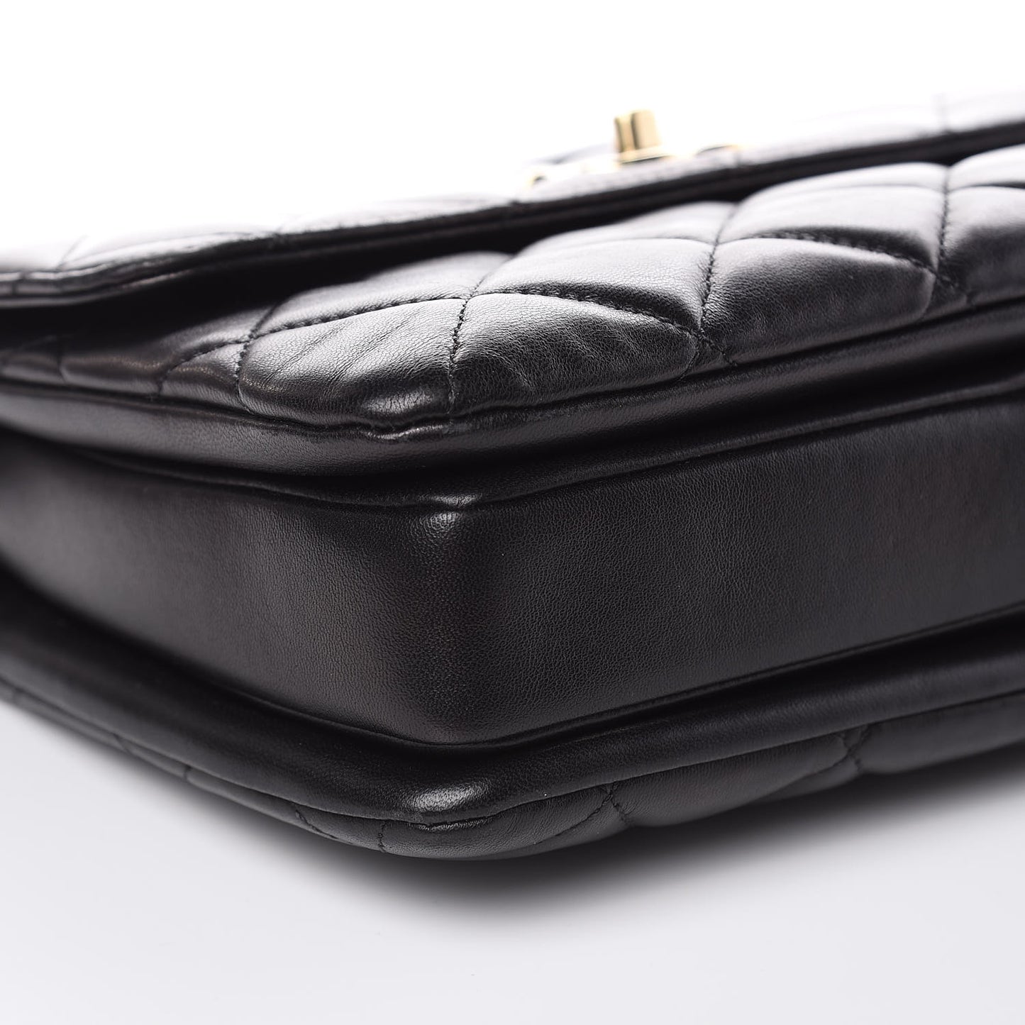 Lambskin Quilted Small Trendy CC Dual Handle Flap Bag Black