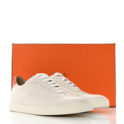 Hermes Calfskin Mens Quicker Sneakers 42.5 White Orange 8 of 8