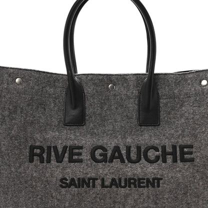 Saint Laurent Wool Calfskin Rive Gauche Tote Grey 7 of 13