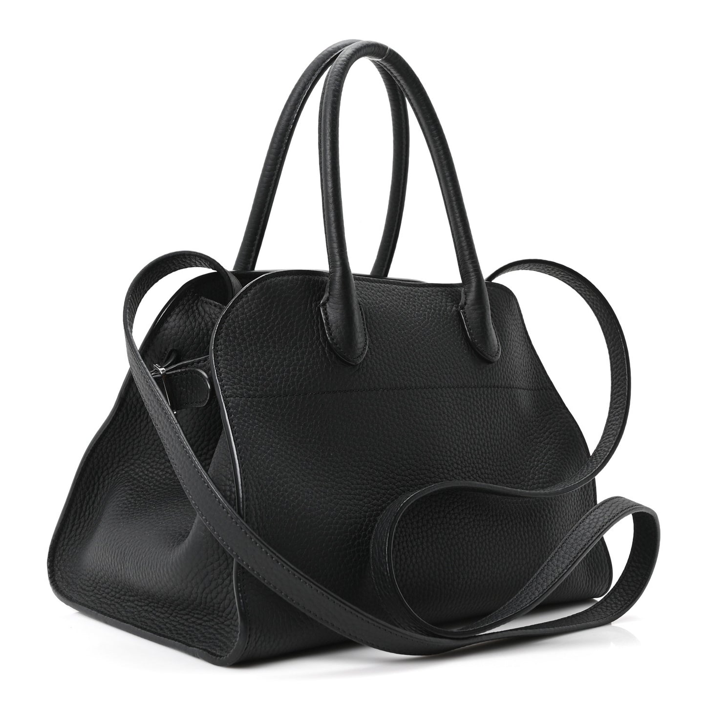 Grained Calfskin Soft Margaux 10 Bag Black