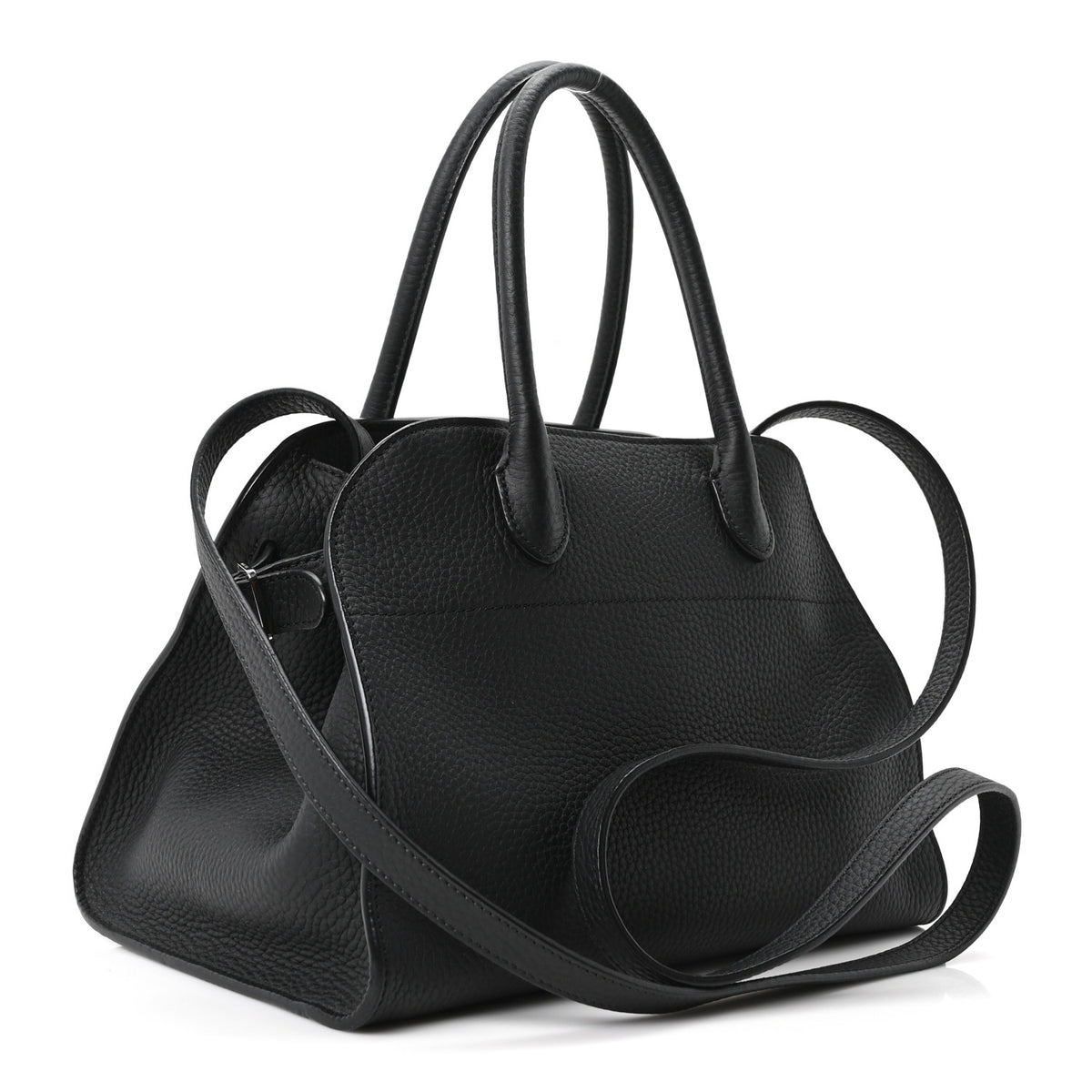 The Row Grained Calfskin Soft Margaux 10 Bag Black 3 of 9