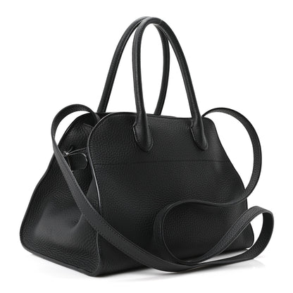 The Row Grained Calfskin Soft Margaux 10 Bag Black 3 of 9