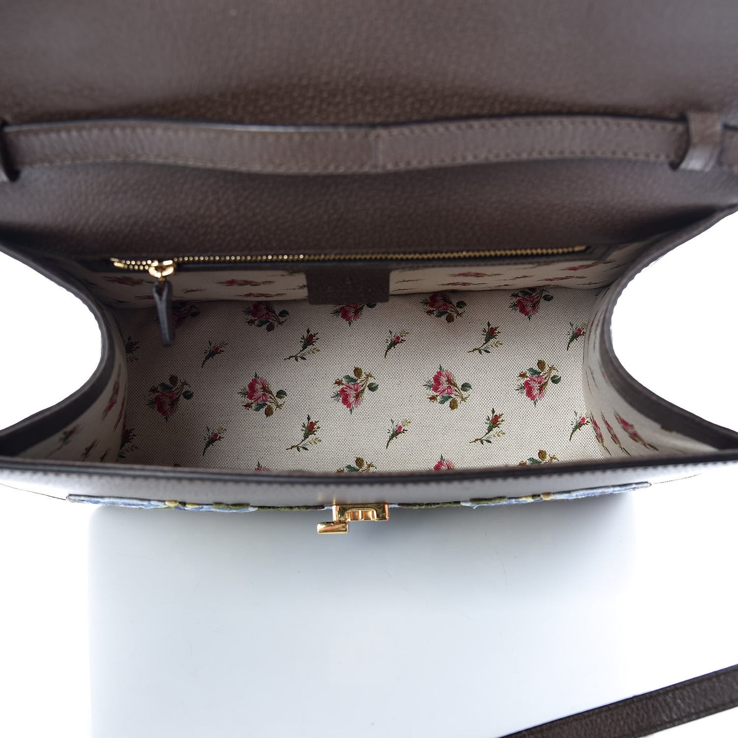 Calfskin Embroidered Medium Sylvie Top Handle Bag New Acero Multicolor