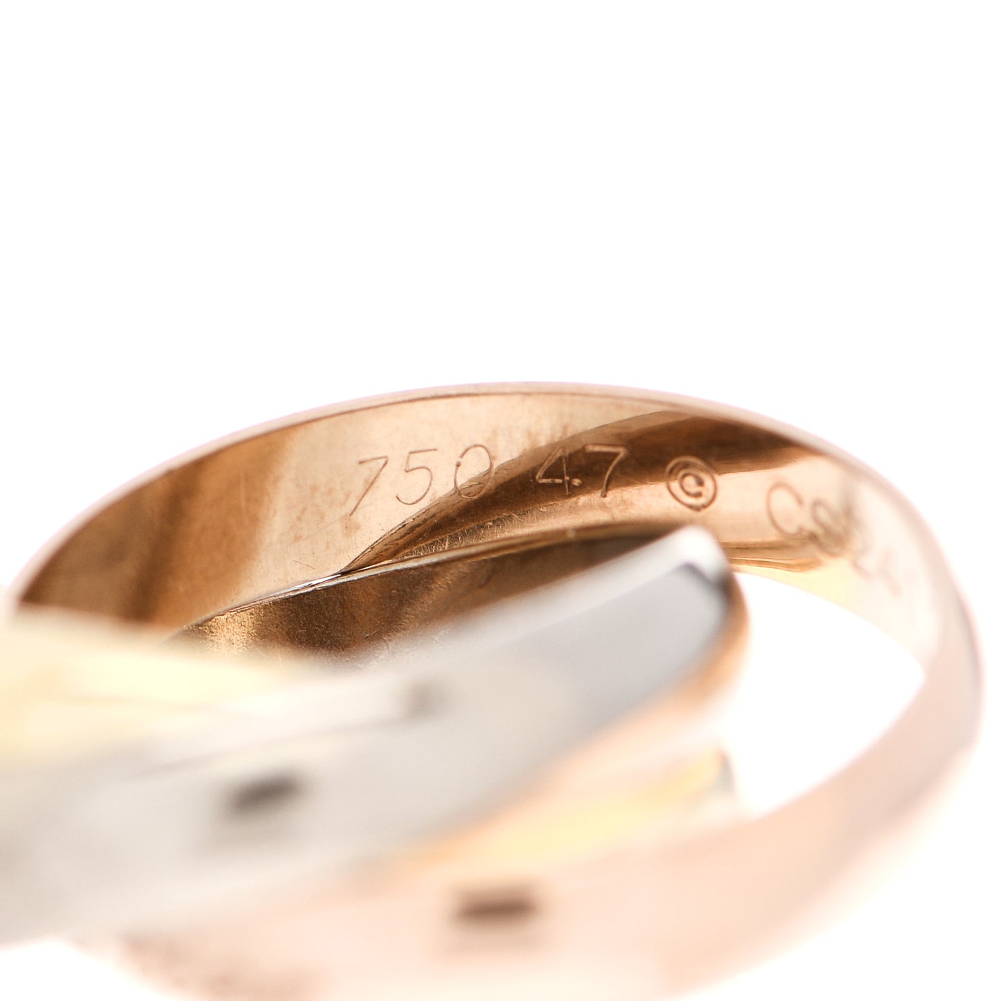 18K Pink Yellow White Gold Classic Trinity Ring 47 4