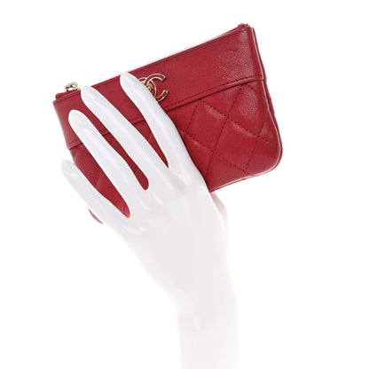 Chanel Sheepskin Quilted Small Mademoiselle Vintage Zip Pouch Red 2 of 9
