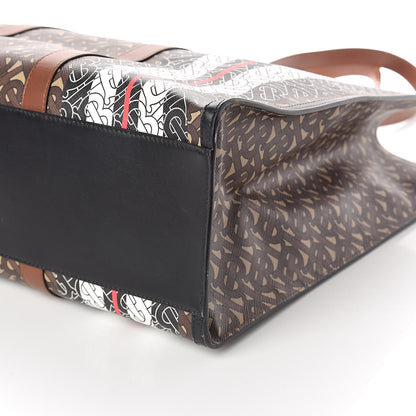 Burberry E-Canvas Monogram Stripe Book Tote Bridle Brown 9 of 11