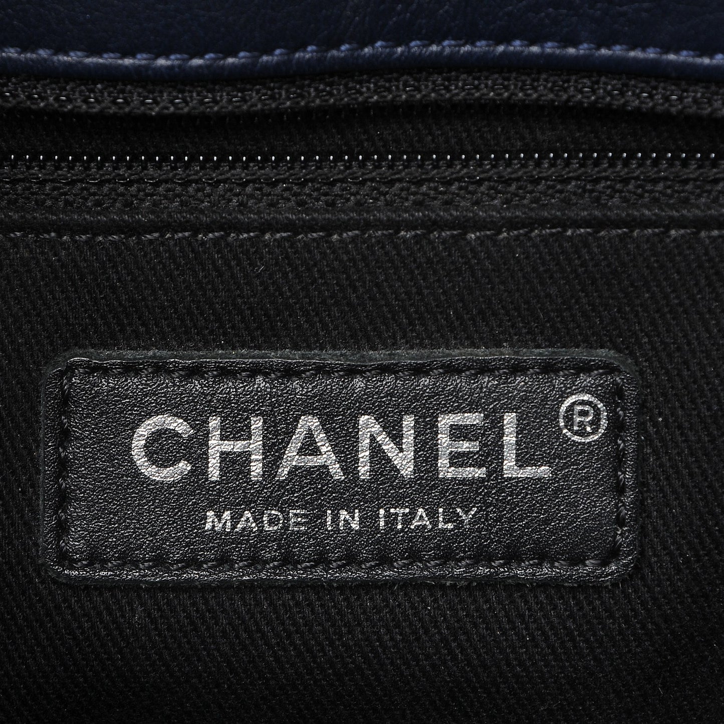 Patent Quilted Large Coco Shine Accordion Flap Dark Navy Blue