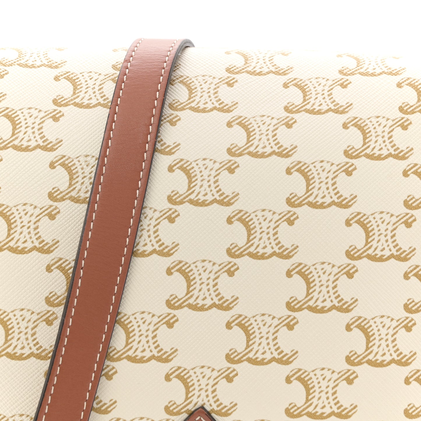 Triomphe Canvas Medium Folco Bag White