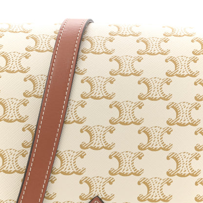 Celine Triomphe Canvas Medium Folco Bag White 7 of 11