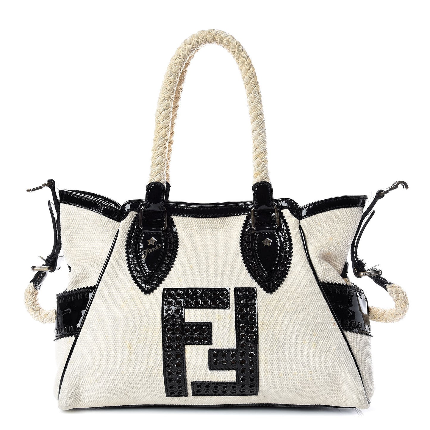 Canvas Patent Grommet De Jour Tote Natural