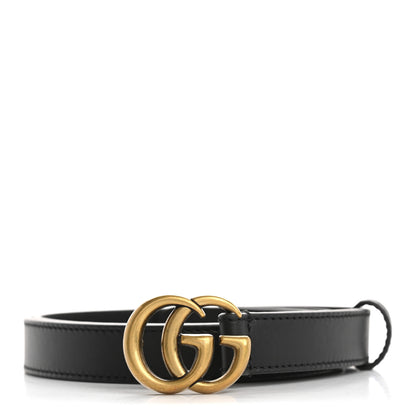 Gucci Calfskin Double G 20mm Belt 80 32 Black 1 of 6