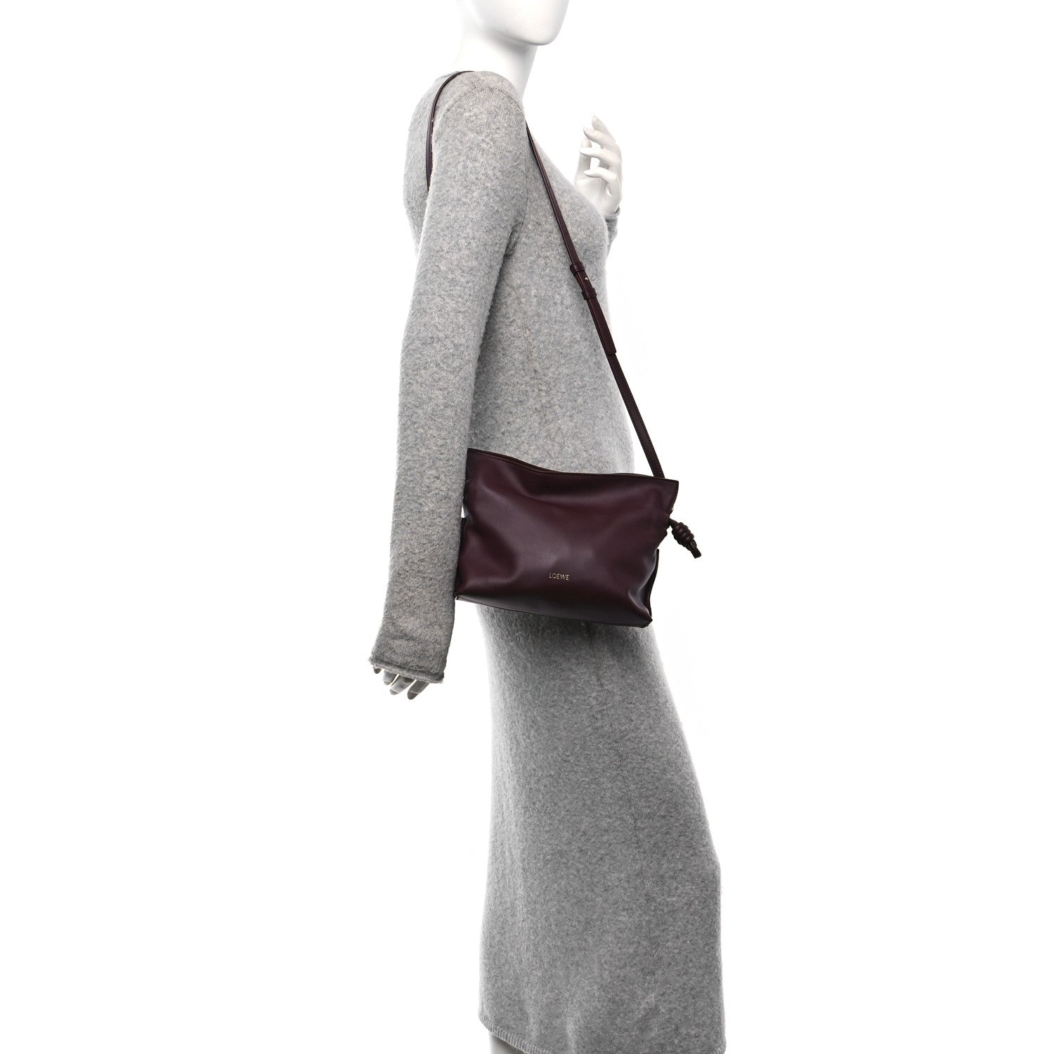 Loewe Calfskin Flamenco Knot Clutch Prune 2 of 13