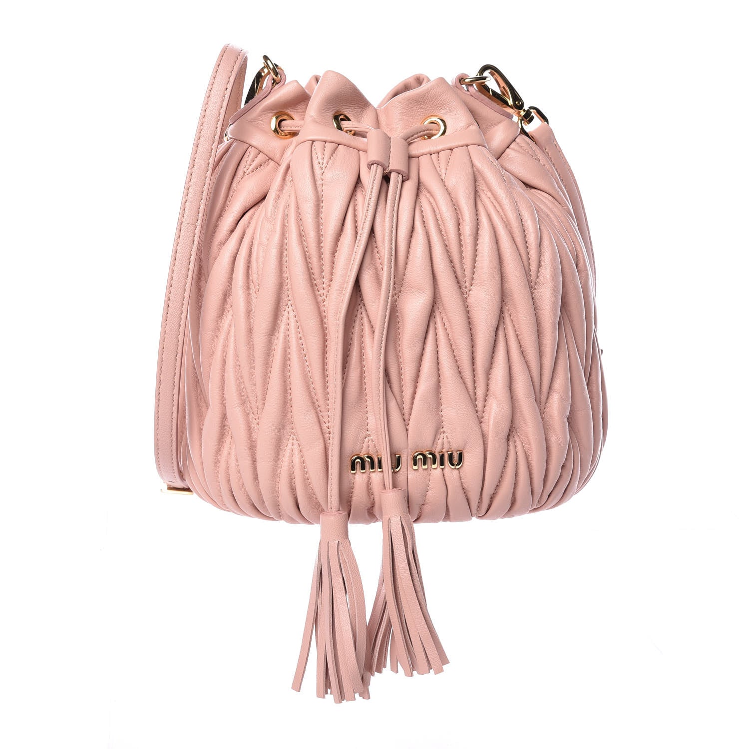 Miu Miu Nappa Matelasse Small Bucket Bag Orchidea 1 of 10