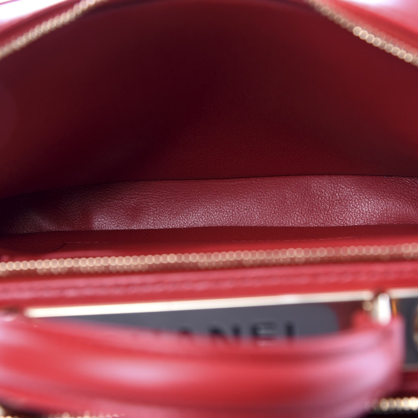 Lambskin Quilted Small Trendy CC Bowling Bag Red
