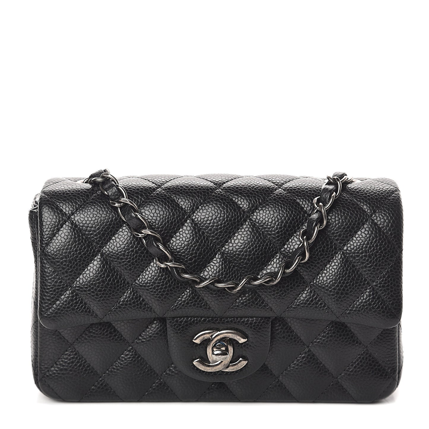 Caviar Quilted Mini Rectangular Flap Black