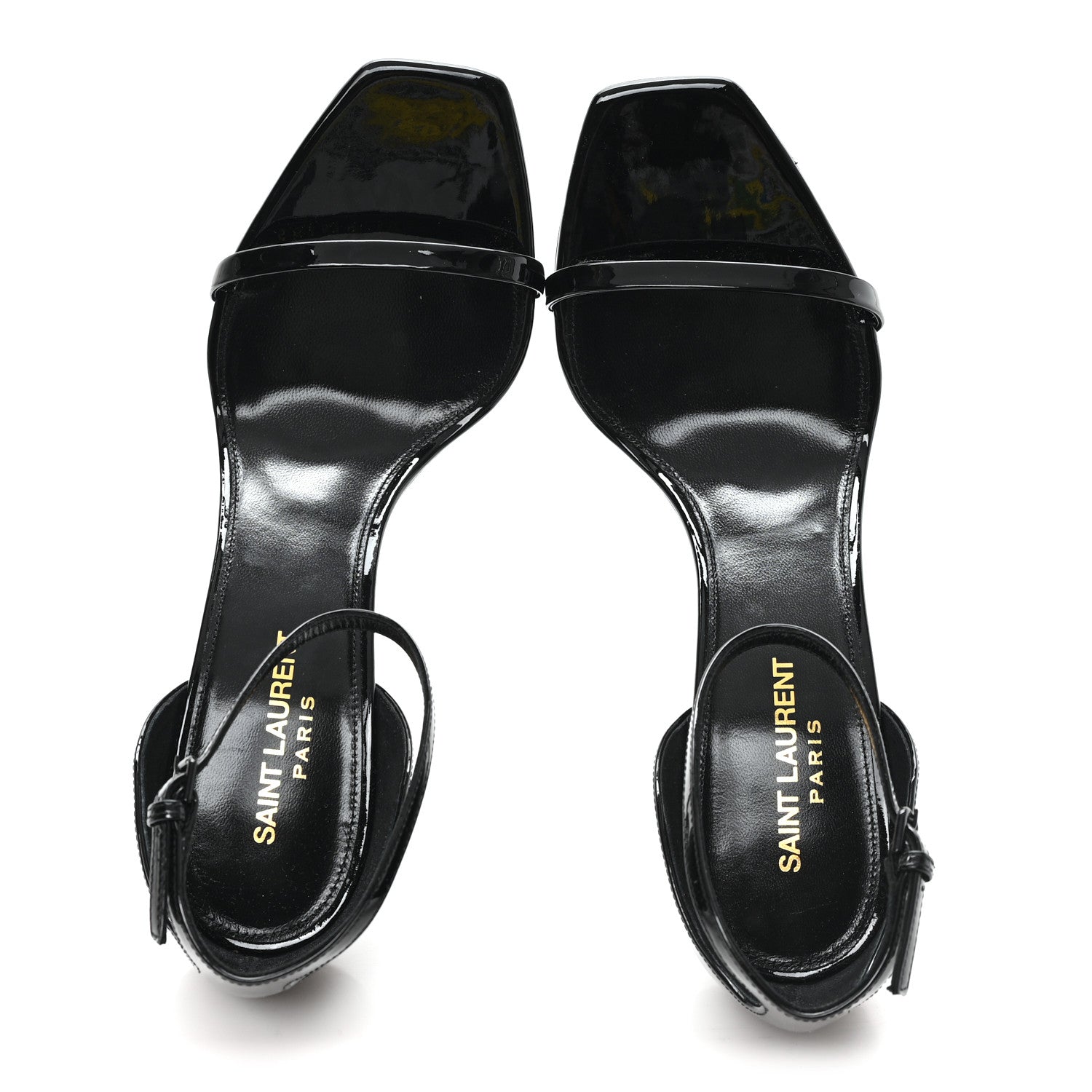 Saint Laurent Patent Calfskin Opyum 85 Sandals 38.5 Black 2 of 10
