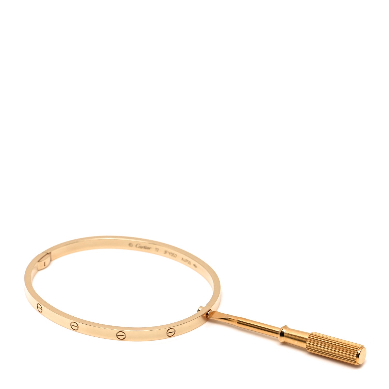 Cartier 18K Yellow Gold Small LOVE Bracelet 17 5 of 6