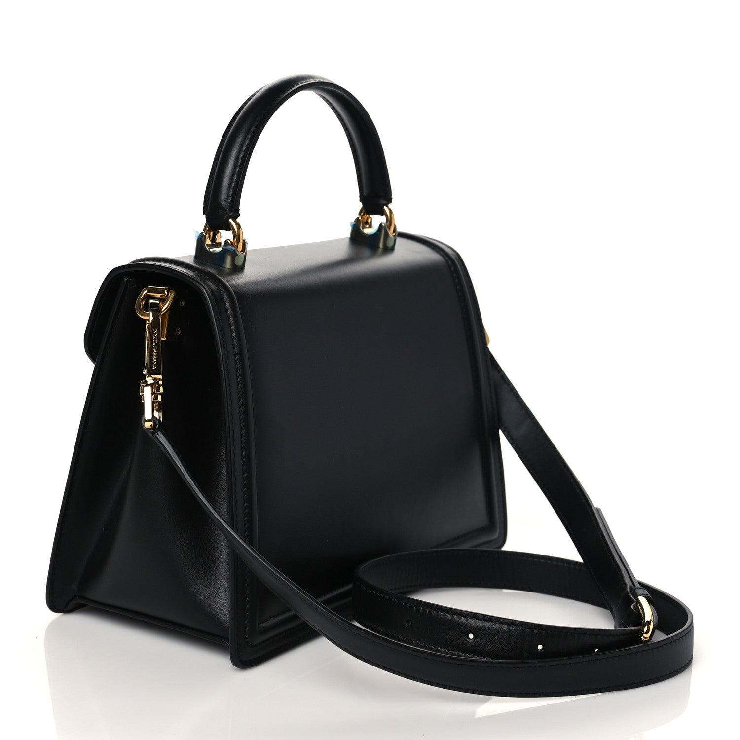 Dolce & Gabbana Smooth Calfskin Medium Devotion Envelope Top Handle Bag Black 3 of 9