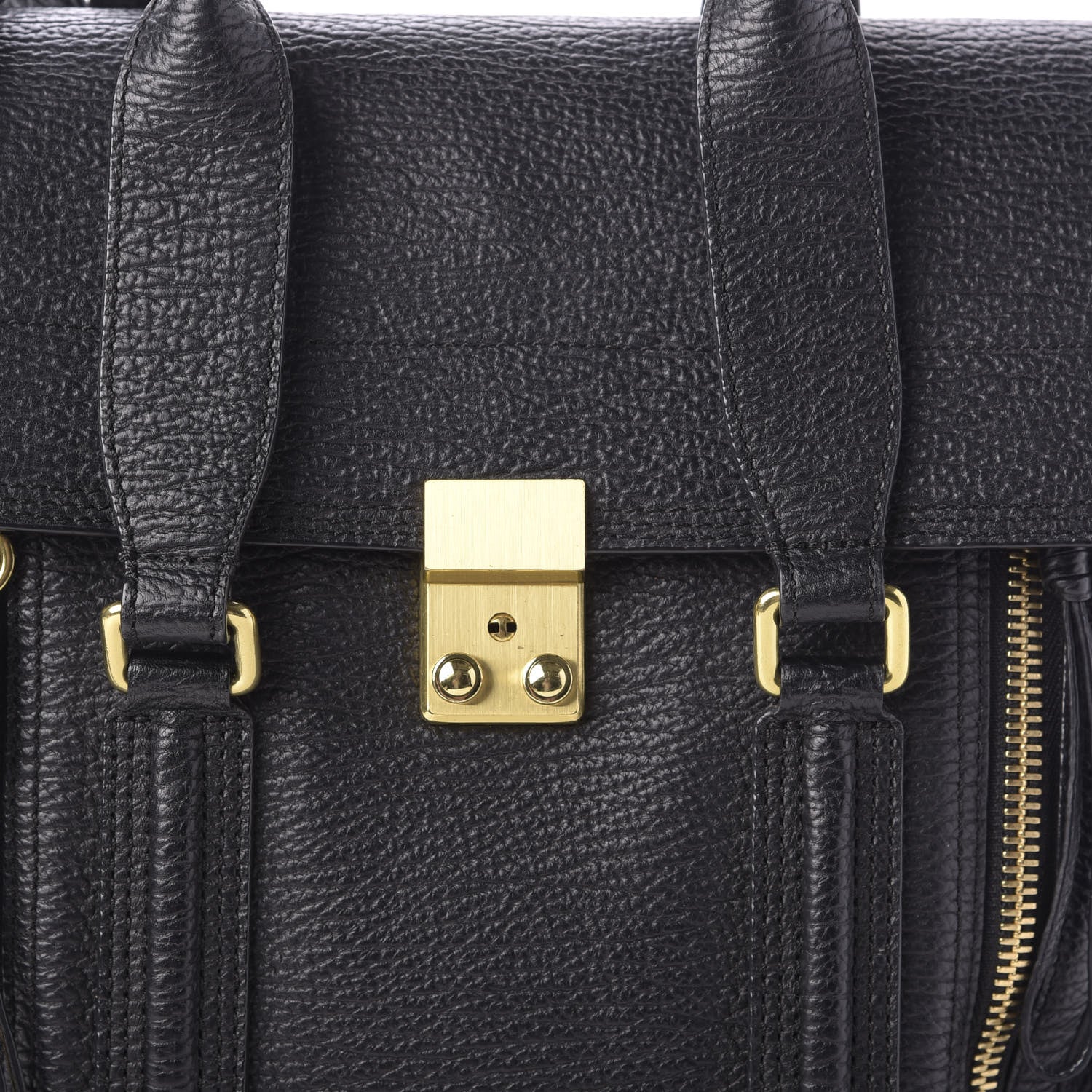 3.1 Phillip Lim 3.1 Textured Calfskin Medium Pashli Satchel Black 10 of 10