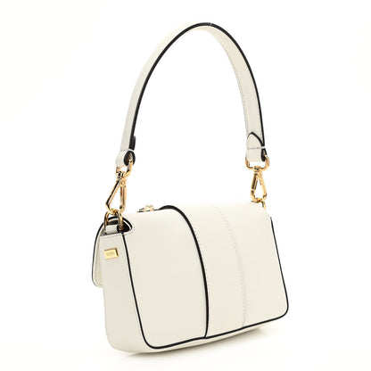 Fendi X VERSACE Vitello Seta Fendace Mini Brooch Baguette White Ice 3 of 11