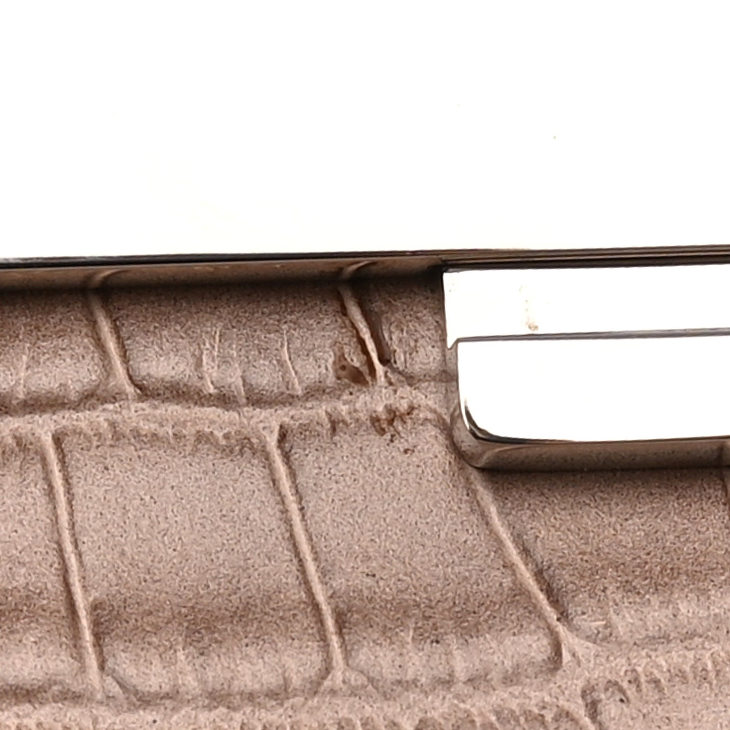 Calfskin Crocodile Embossed Knuckle Flat Clutch Light Pink