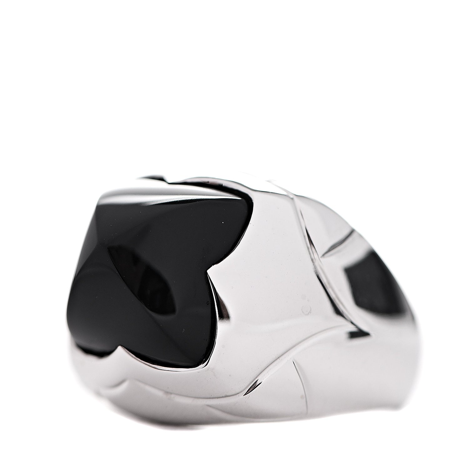 18K White Gold Black Onyx Pyramide Ring 55 7.25