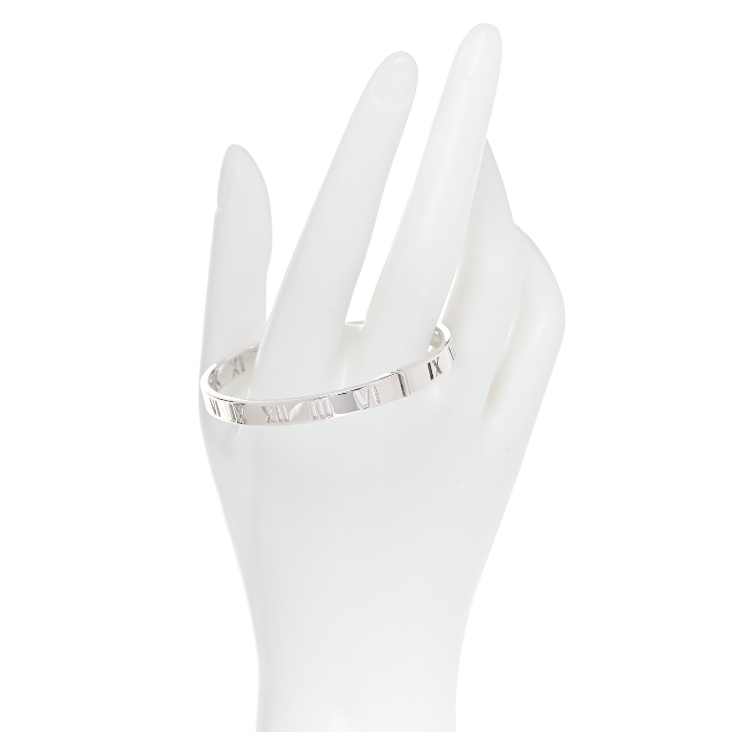 Tiffany Sterling Silver Atlas Pierced Hinged Bangle Bracelet 2 of 6