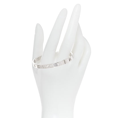 Tiffany Sterling Silver Atlas Pierced Hinged Bangle Bracelet 2 of 6