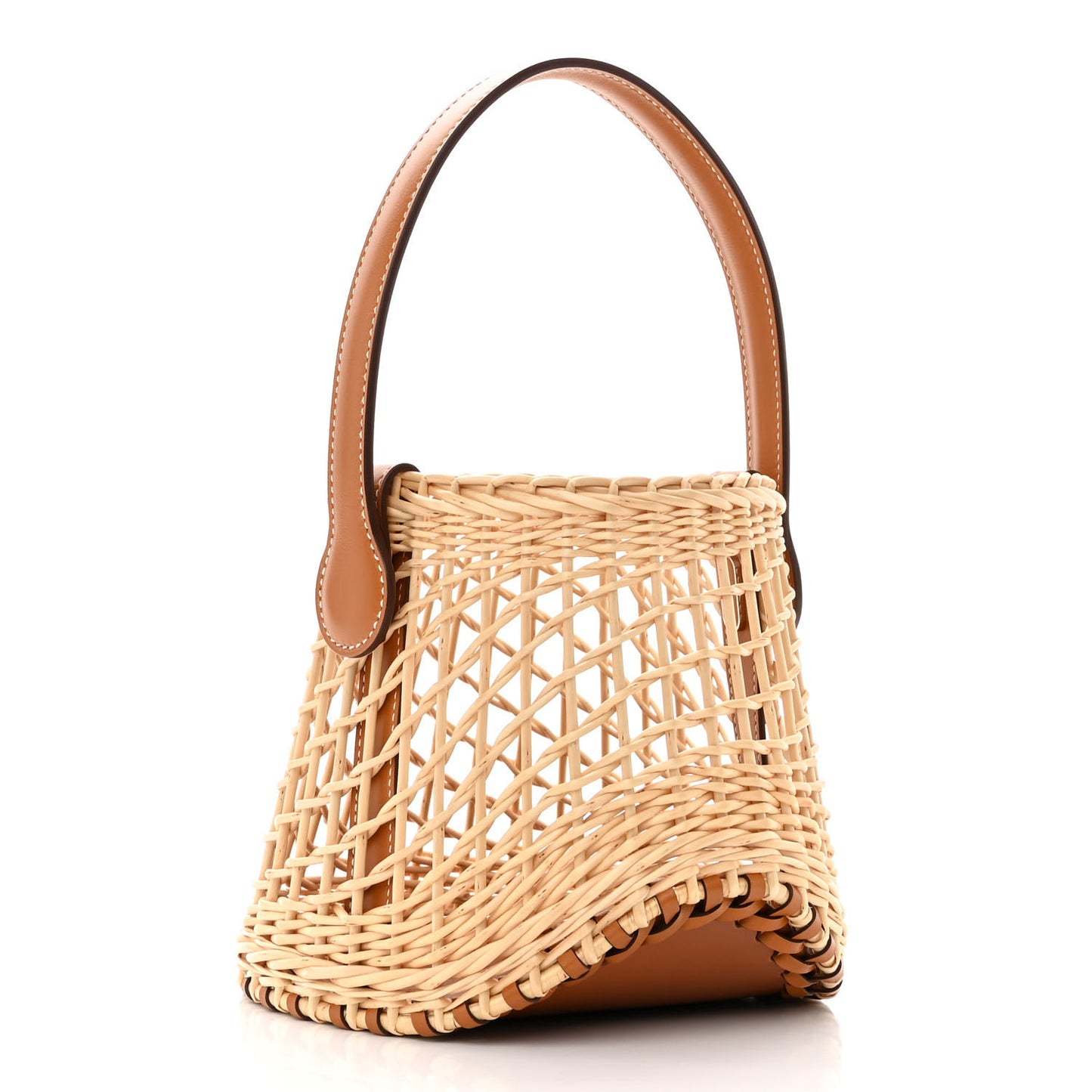 Butler Calfskin Wicker Sabot Picnic Bag Naturel Fauve