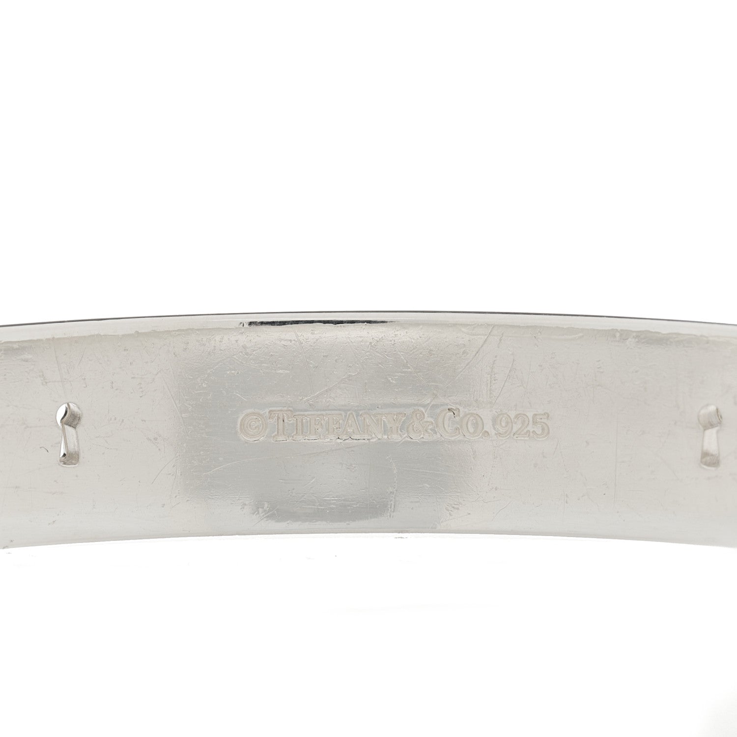 Tiffany Sterling Silver Heart Locks Bangle Bracelet 3 of 3