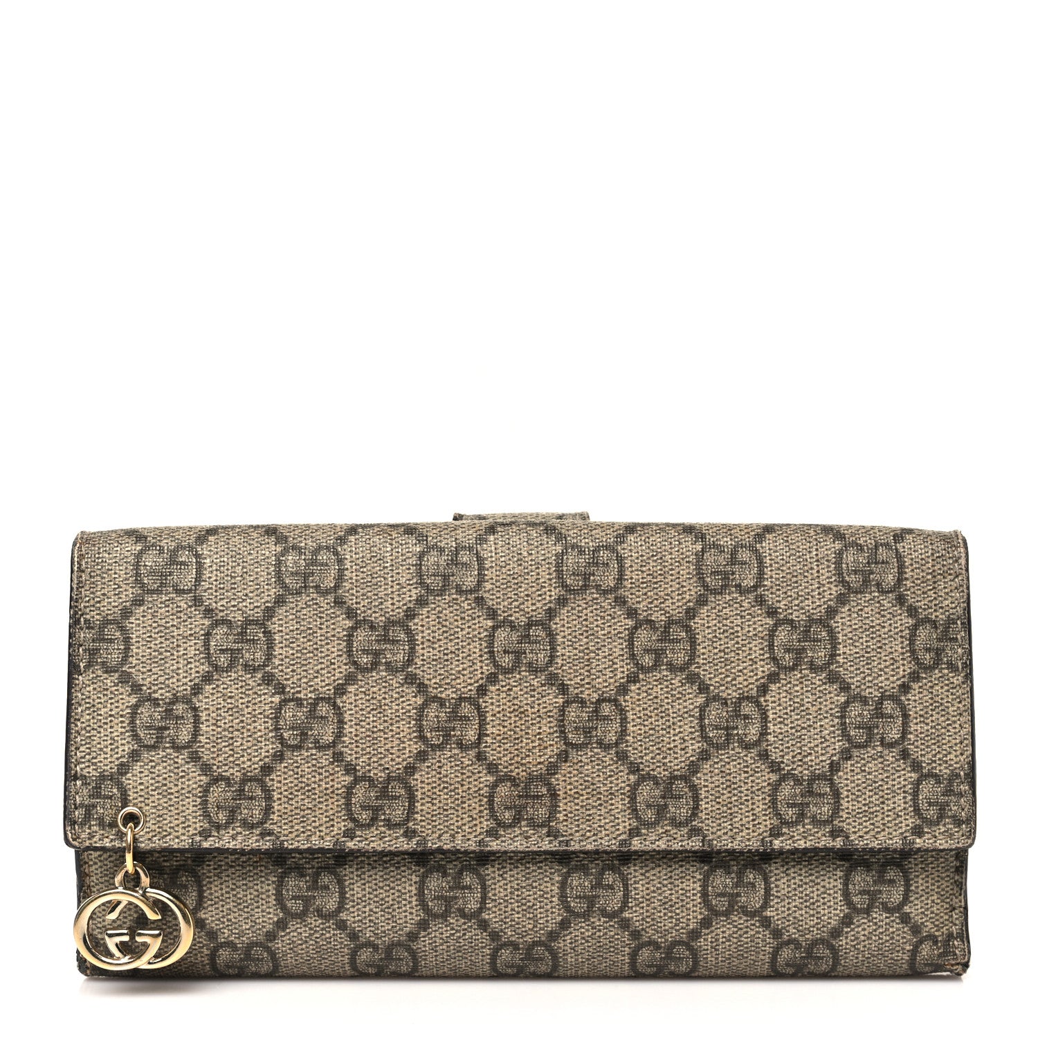 Gucci GG Supreme Monogram Continental Flap Wallet Beige 1 of 13