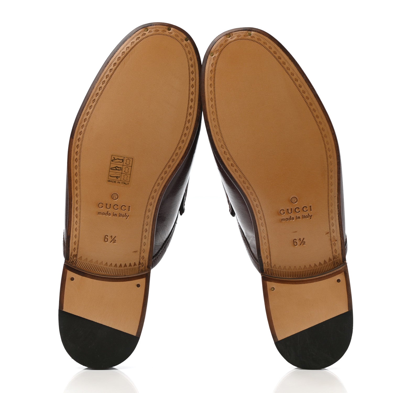 Gucci Goatskin Mens Horsebit Slippers 6.5 Light Brown 5 of 7