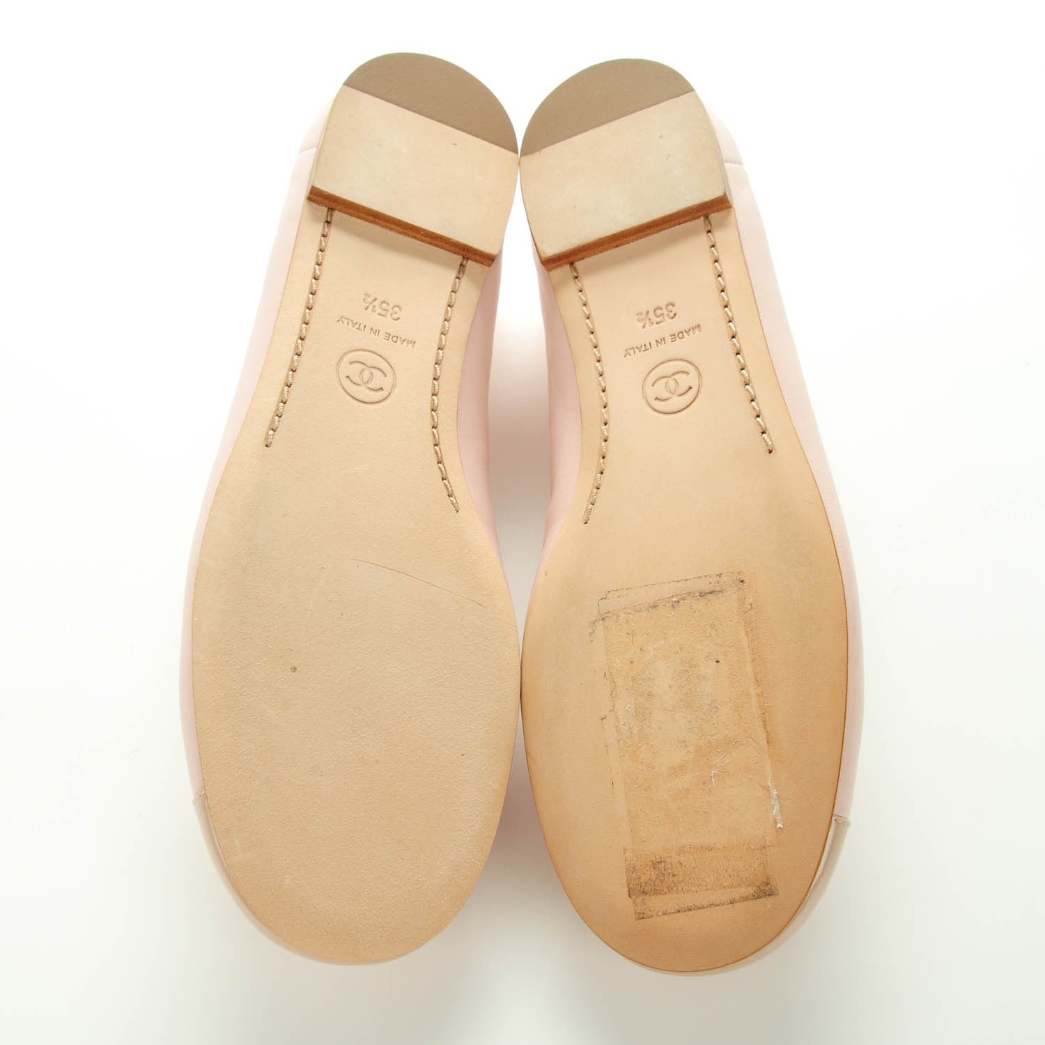 Chanel Lambskin Patent Cap Toe CC Ballerina Flats 35.5 Rose Clair 5 of 8