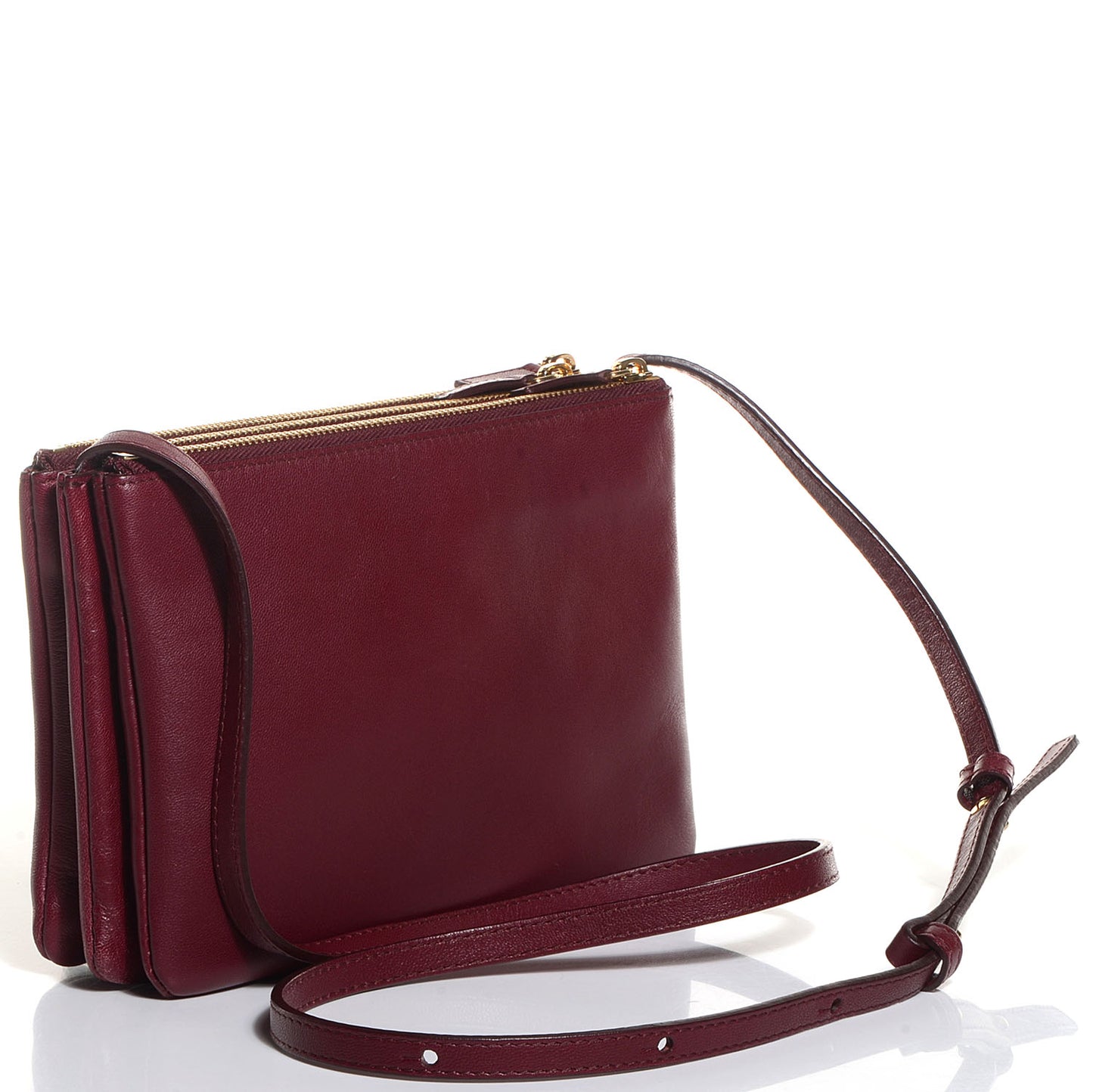 Lambskin Small Trio Crossbody Bag Burgundy