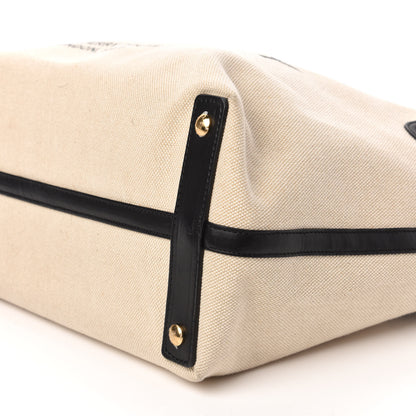 Burberry Cotton Soft Canvas Calfskin Medium Belt Tote Natural Black 7 of 9