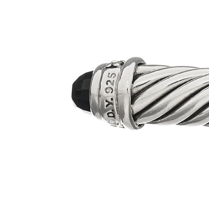 David Yurman Sterling Silver Diamond Black Onyx 5mm Cable Classics Bracelet 3 of 3