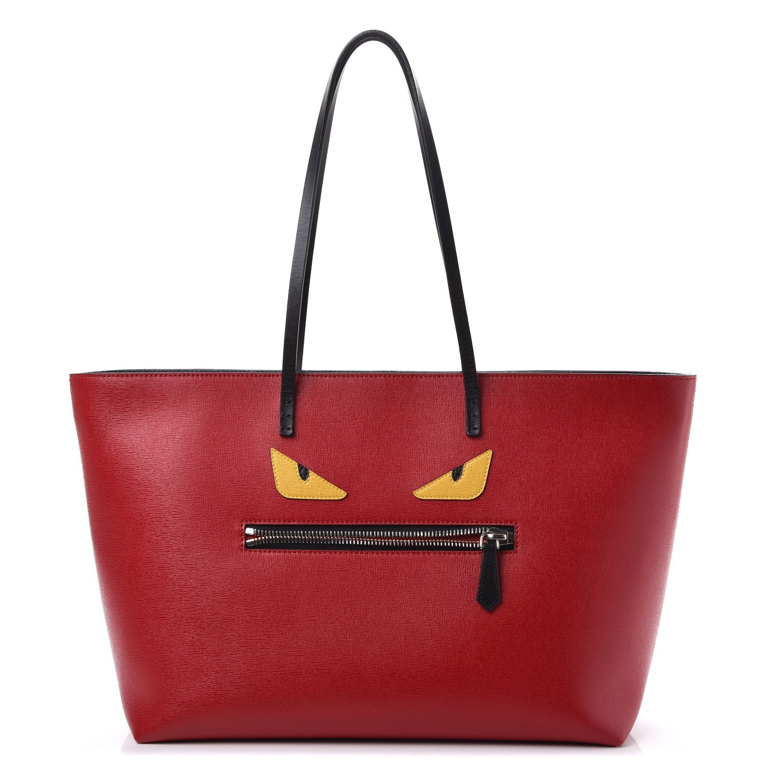 Fendi Vitello Elite Cuoio Monster Buggies Medium Roll Tote Mattone Black Multicolor Lavagna 1 of 8